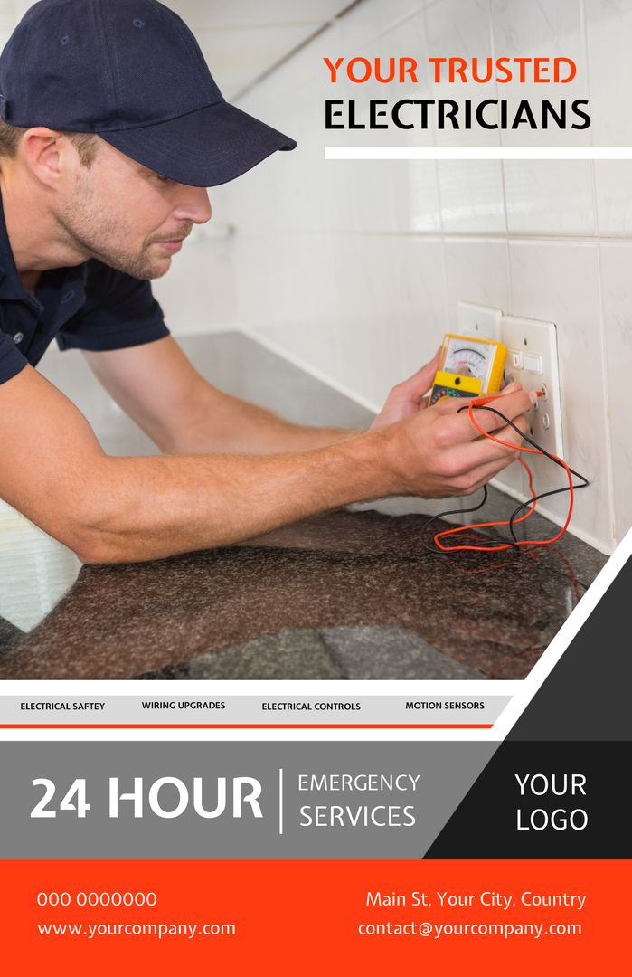 Professional Electrician Ensuring Safety with Precision Tools