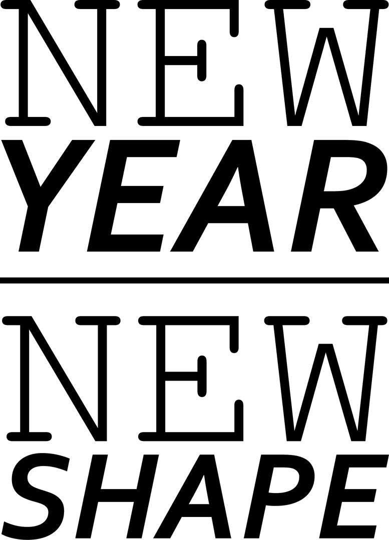 New Year New Shape Concept with Transparent Text Design