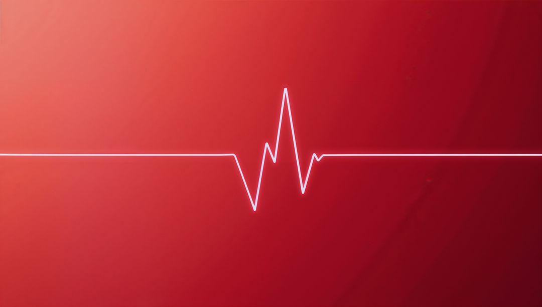 ECG Heartbeat on Red Gradient Background for Medical Use