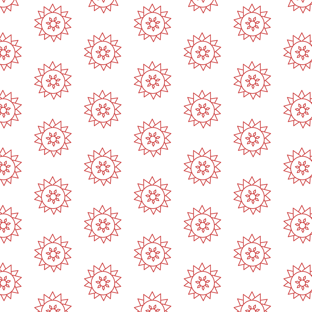Red Floral Pattern Vector Background on Transparent Surface