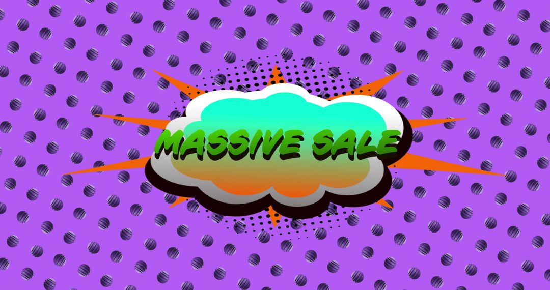Colorful Retro Background with Massive Sale Text