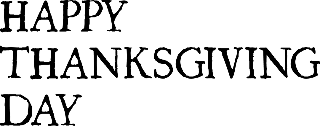 Happy Thanksgiving Text on Transparent Background Festive Design