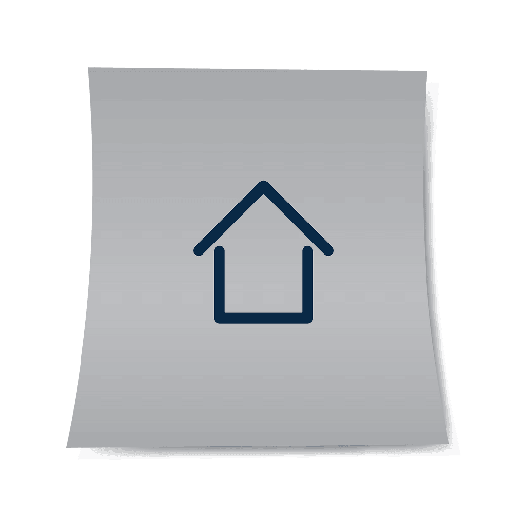 Transparent House Icon on Sticky Note Illustration