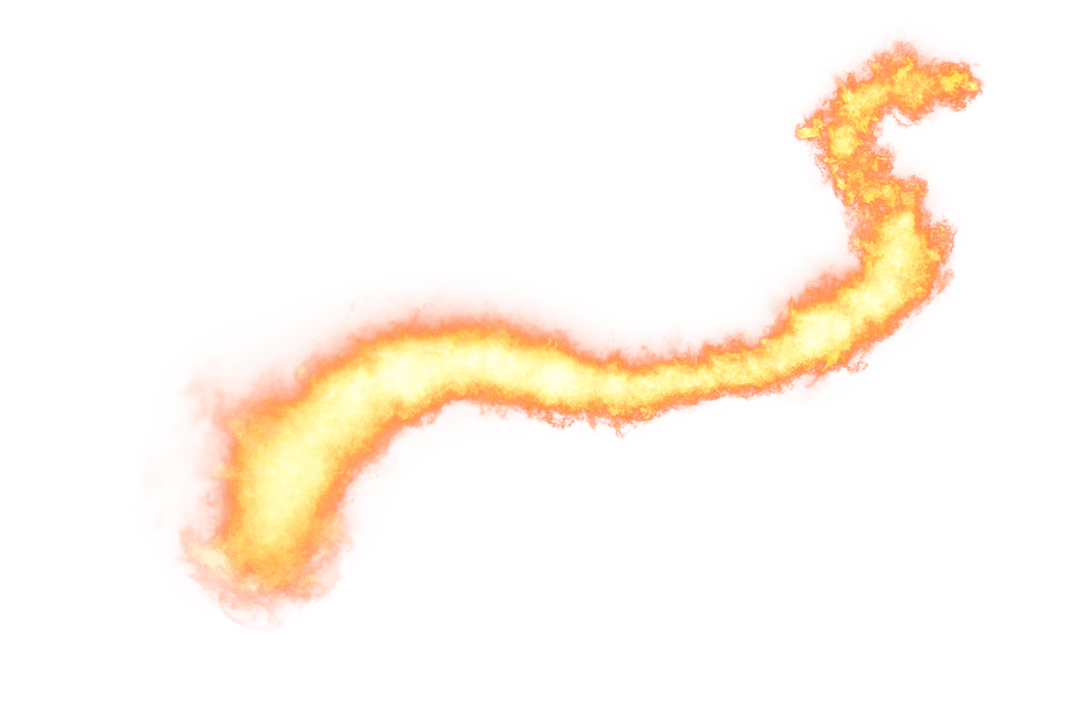 Dynamic Swirling Fire Stream on Transparent Background
