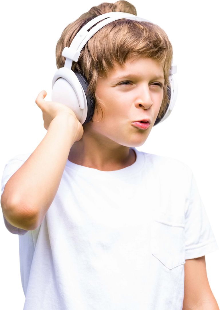 Transparent Young Boy Enjoying Music with Headphones - Download Free Stock Images Pikwizard.com