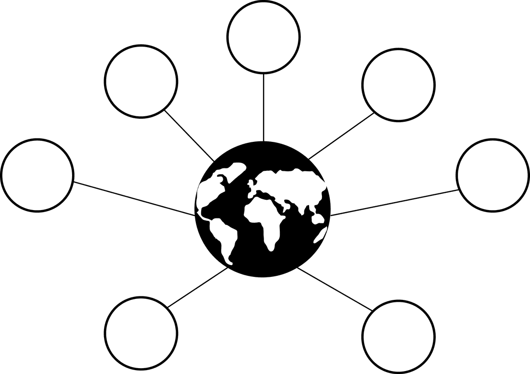 Digital Globe Connections on Transparent Background