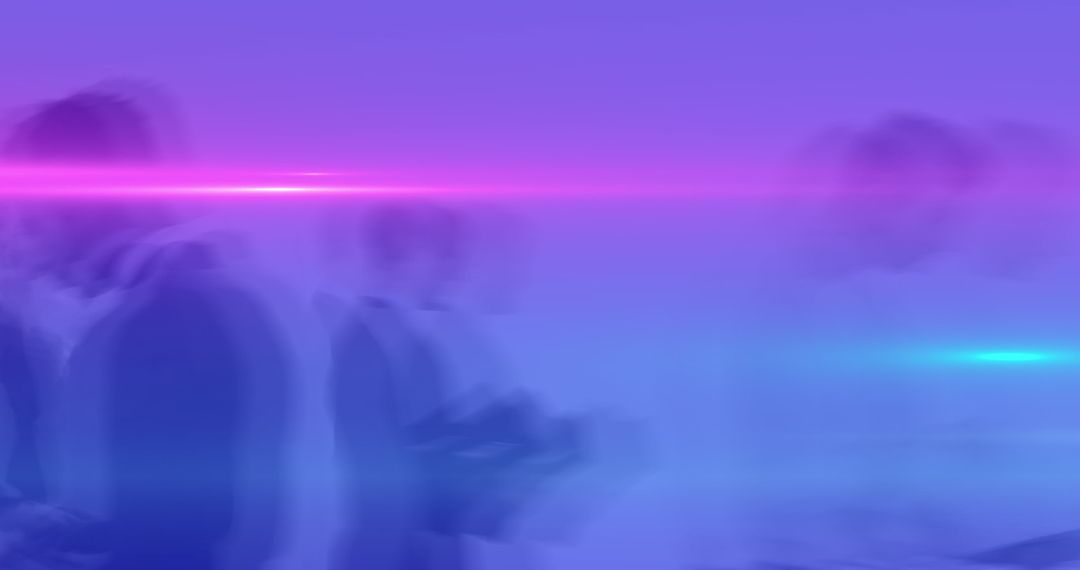 Abstract Urban Commuter Movement with Neon Lights