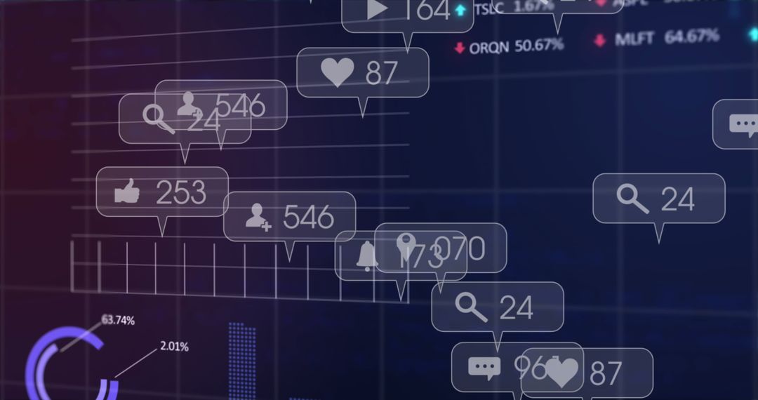 Futuristic Social Media and Stock Market Interface Design