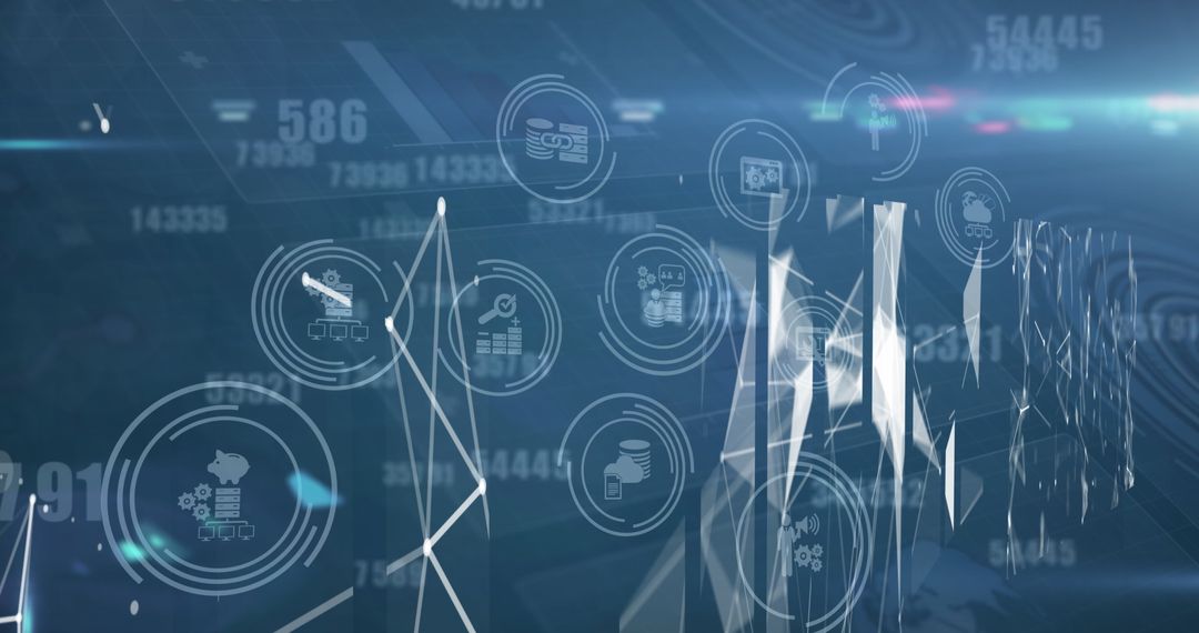 Futuristic Digital Finance Interface with Holographic Elements