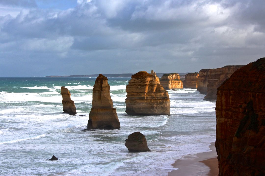 Scenic View of Twelve Apostles on a Cloudy Day - Free Images, Stock Photos and Pictures on Pikwizard.com