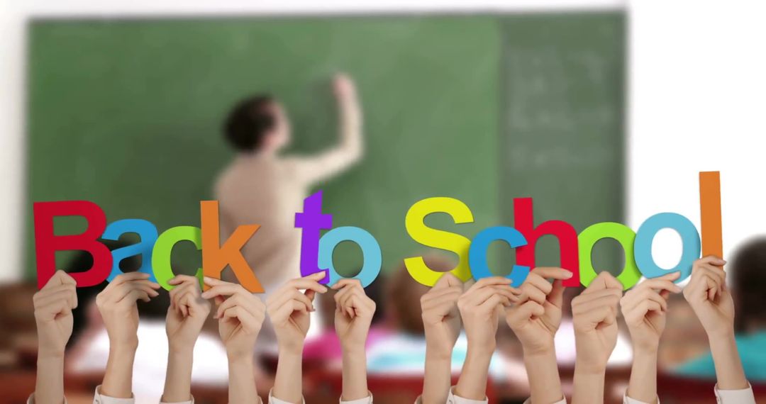 Back to School Concept with Teacher and Chalkboard