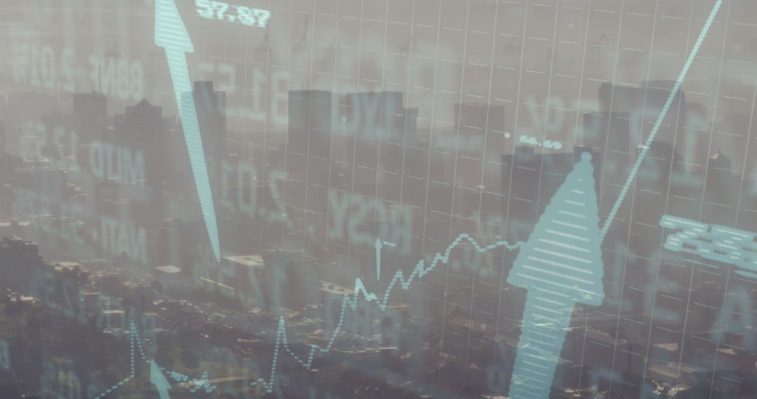 Abstract Financial Chart Overlay City