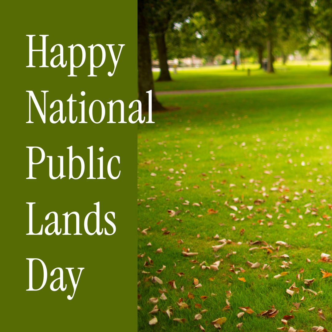 Happy National Public Lands Day with Lush Green Park Landscape