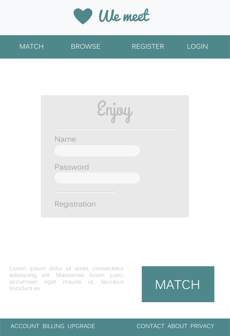 Transparent Online Matchmaking Website Login Template Modern Design