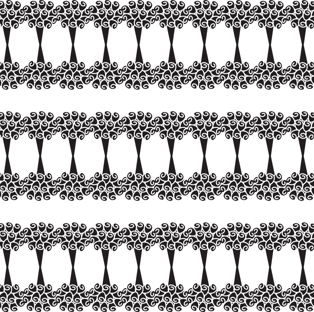 Elegant Floral Pattern on Transparent Background with Intricate Abstract Design