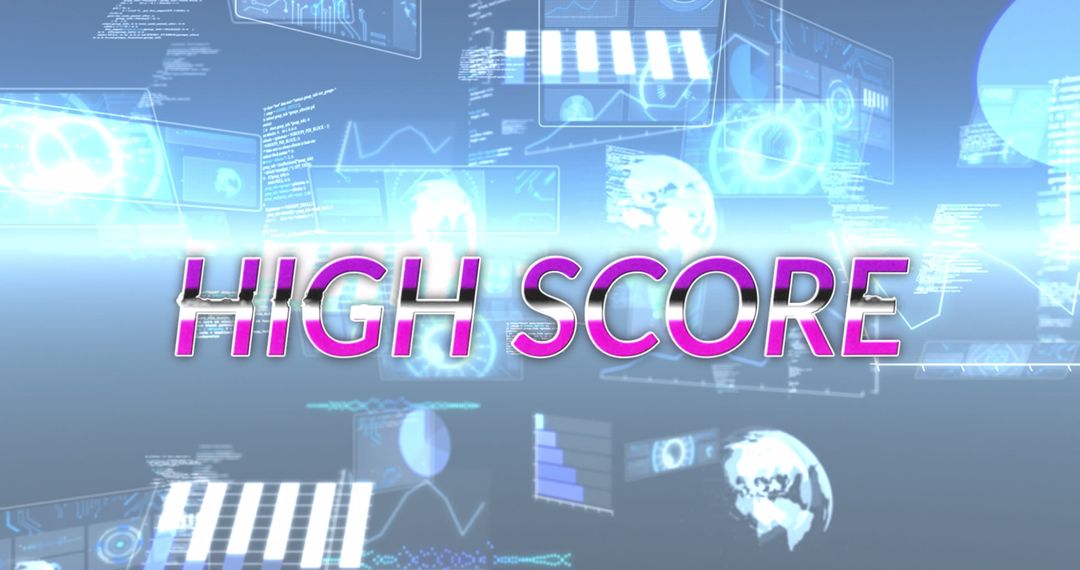High Score with Futuristic Tech and Data Graphics
