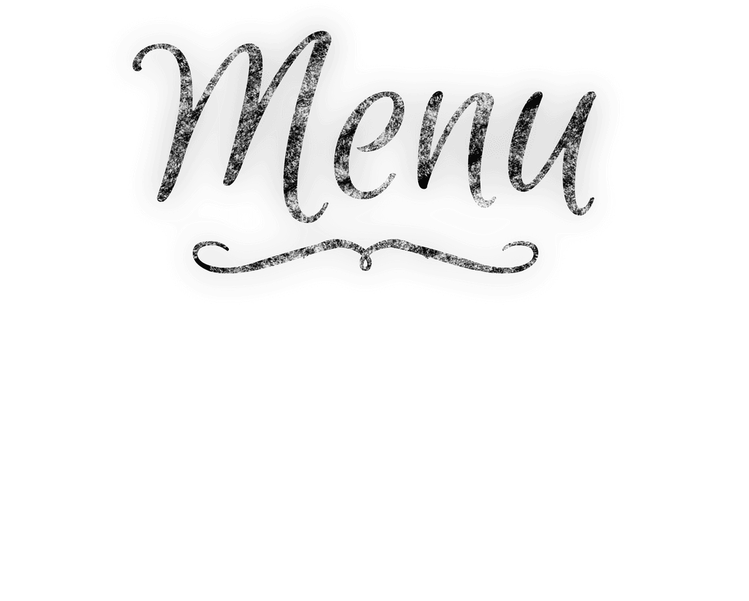 Menu Text Illustration on Transparent Background