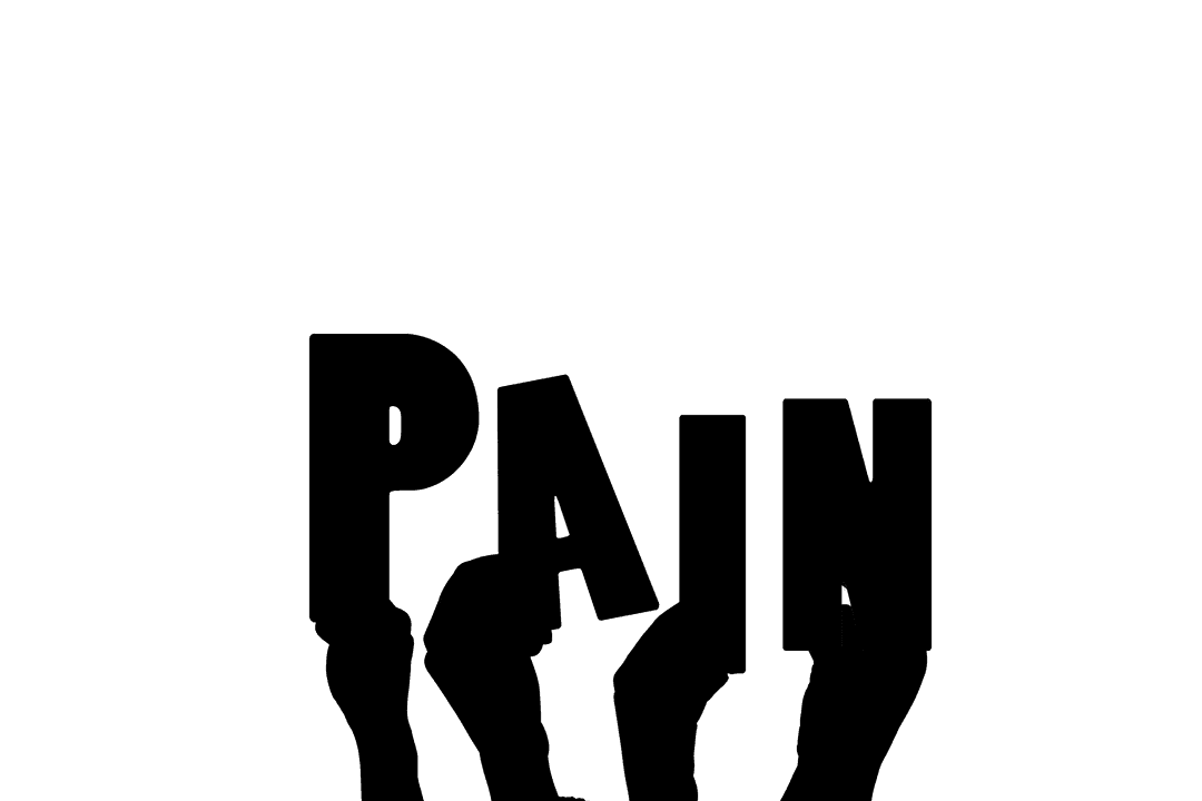 Hands Holding Pain Sign on Transparent Background