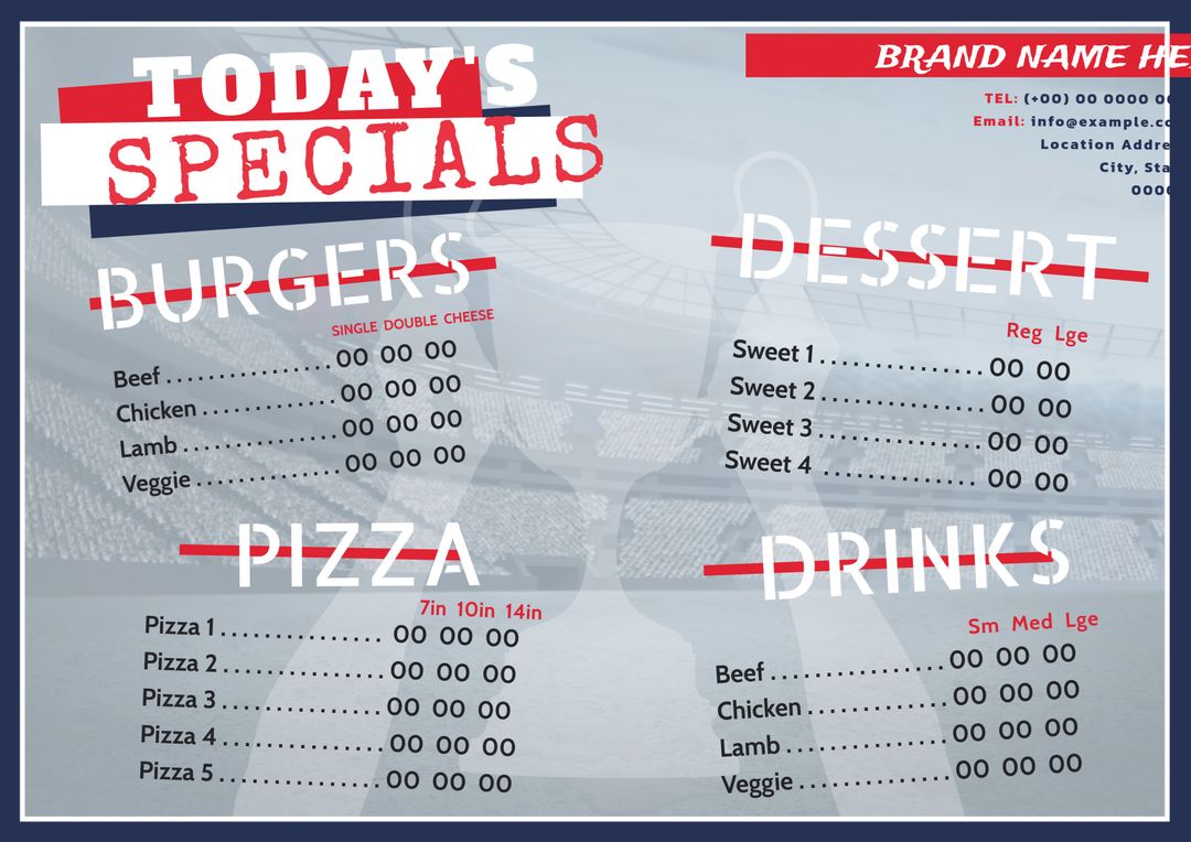 Retro Diner Style Menu Template for Daily Specials - Download Free Stock Templates Pikwizard.com