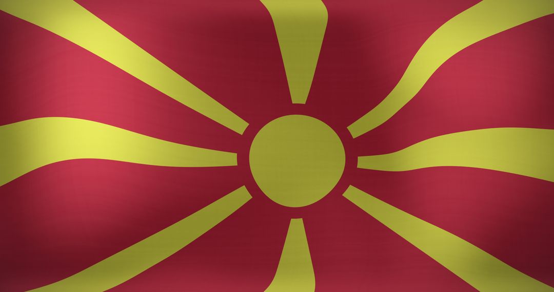 Waving Flag of North Macedonia in Vivid Colors