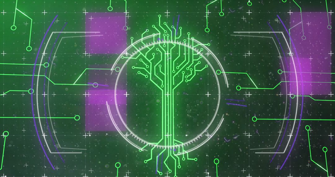 Futuristic Circuit Board and Data Interface Concept Art