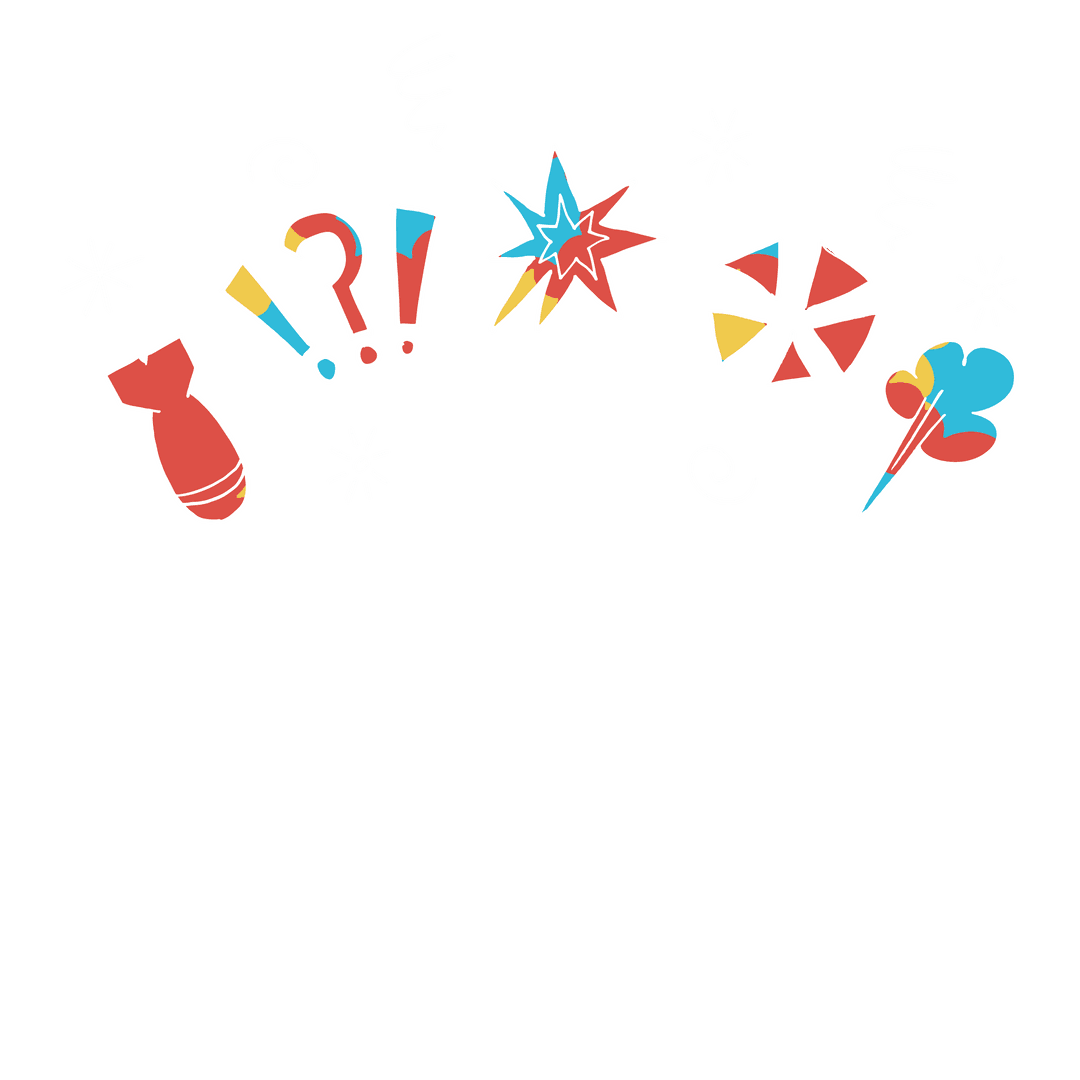 Colorful Explosive Icon Pattern on Transparent Background