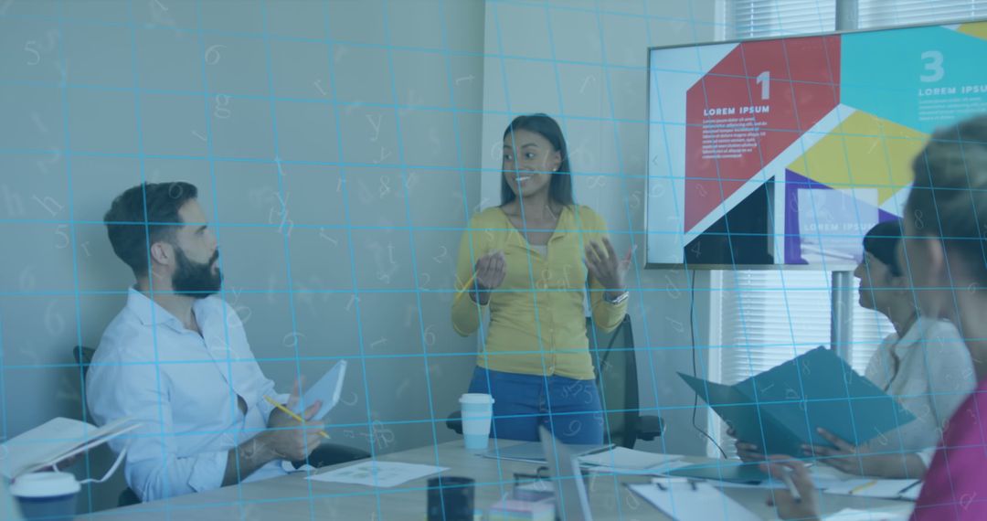 Team Collaboration in Modern Conference Room with Leading Presenter