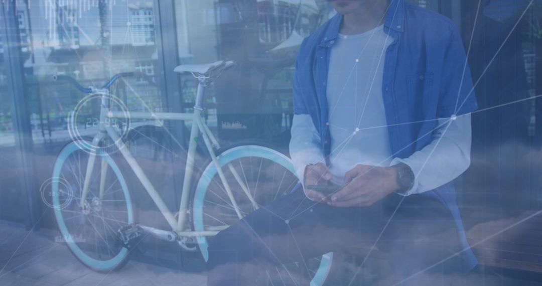 Digital Connectivity and Technology with Bicycle Motif