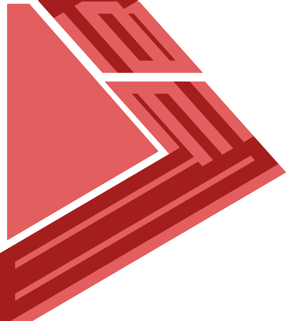 Abstract Red Triangle and Geometric Shapes on Transparent Background