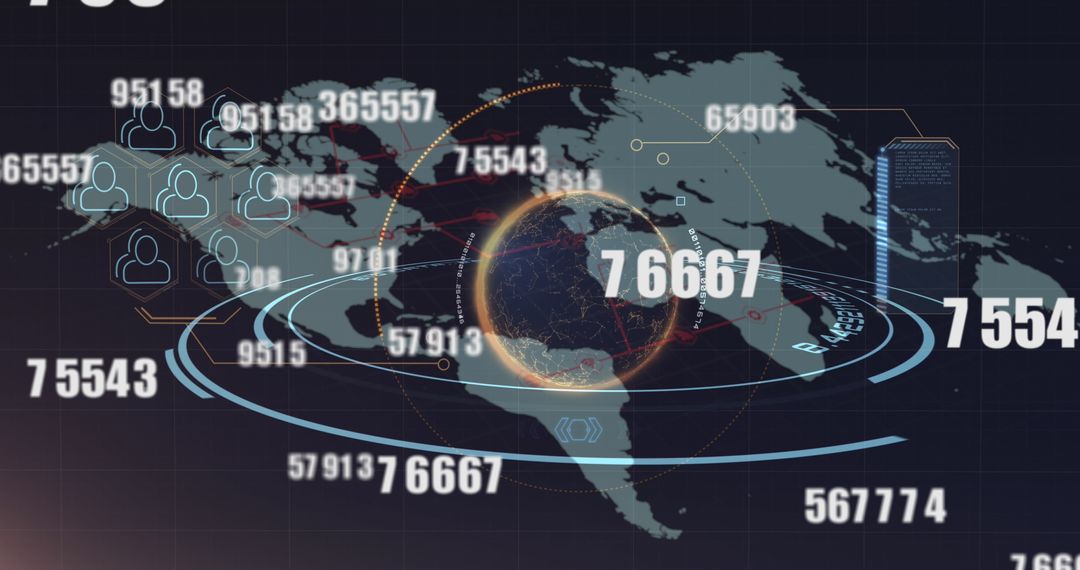 Dynamic Numbers and Spinning Globe on World Map