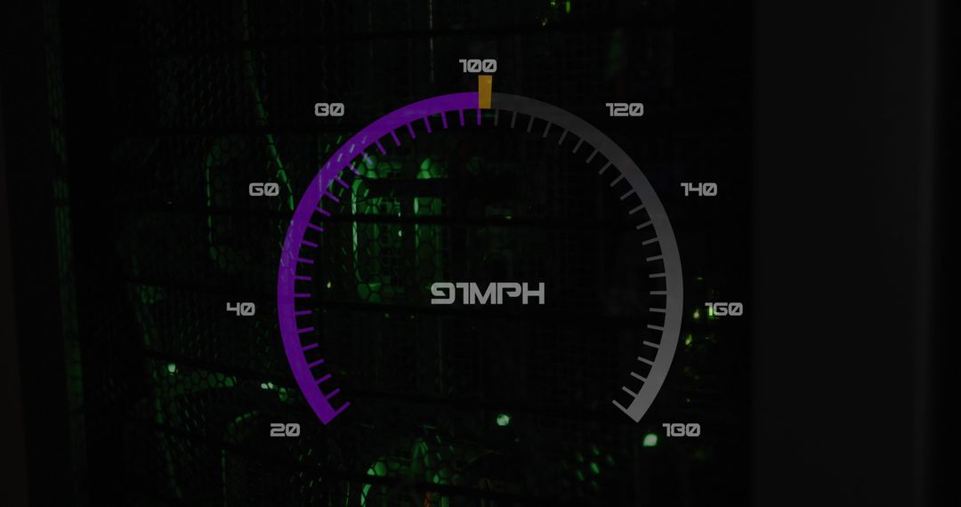 Digital Speedometer Over Data Server Indicating High-Speed Data Processing - Free Images, Stock Photos and Pictures on Pikwizard.com