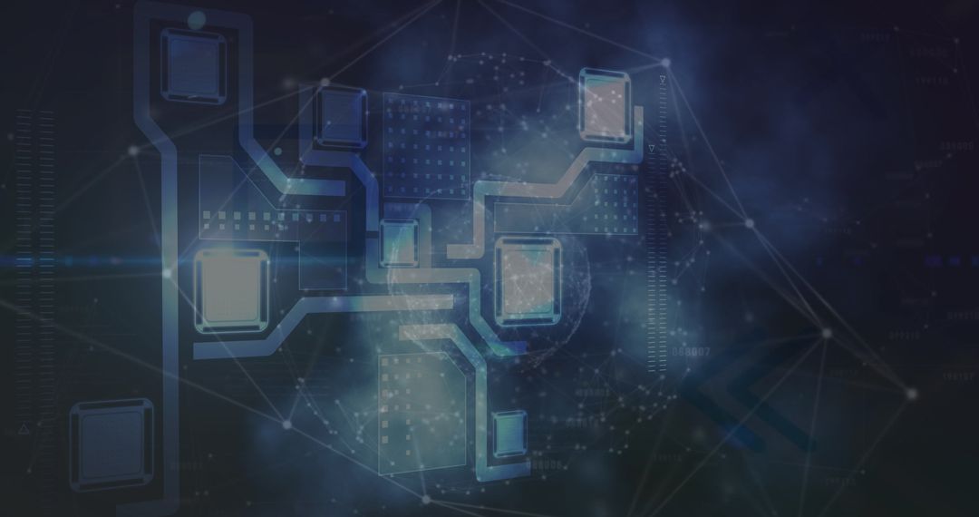 Futuristic Data Processing and Digital Connections Concept