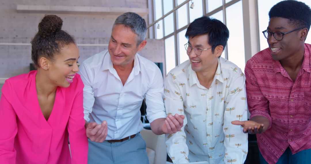 Multicultural Team Engaging in Collaborative Office Meeting