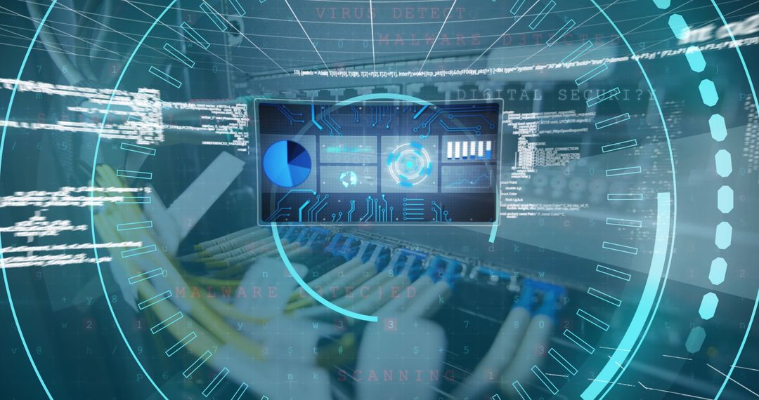 Futuristic Data Processing and Network Communication Concept