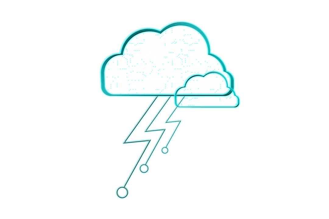 Digital Cloud Computing with Lightning on Transparent Background - Download Free Stock Images Pikwizard.com