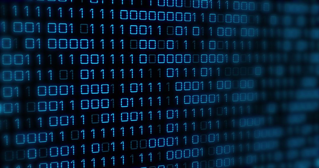 Blue Binary Code on Dark Background Displaying Dynamic Digital Data - Free Images, Stock Photos and Pictures on Pikwizard.com