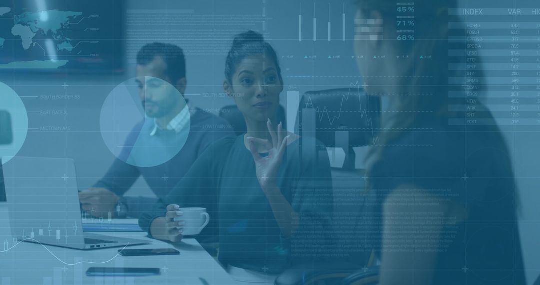 Professional Team Engaging in Data Analysis and Discussion