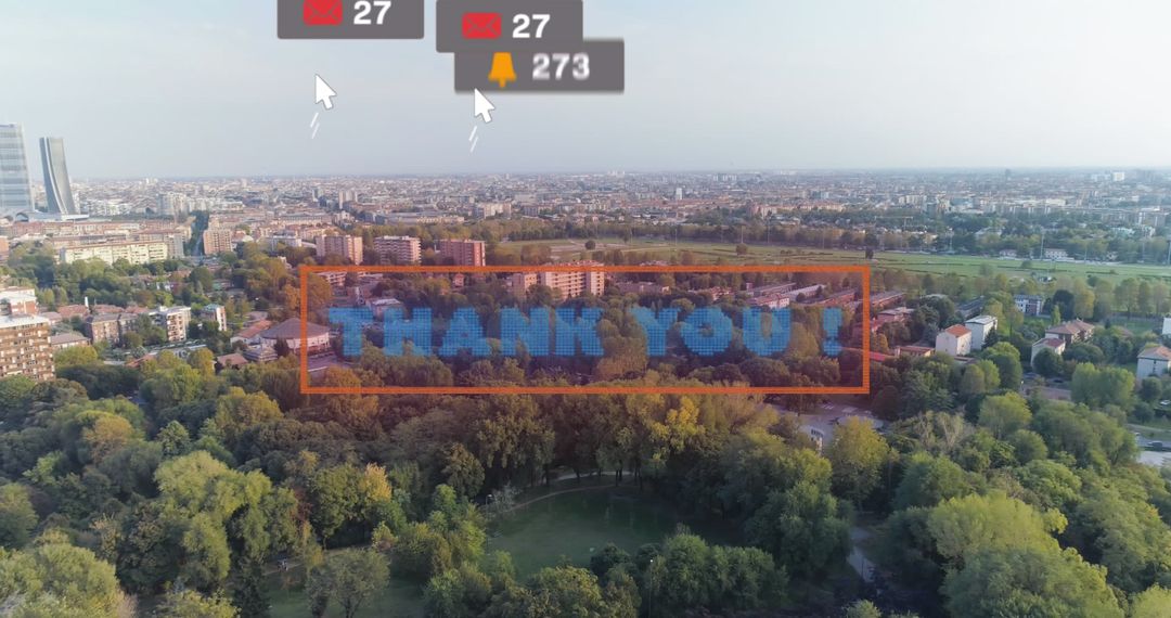 Digital Connections Overlay on Urban Cityscape