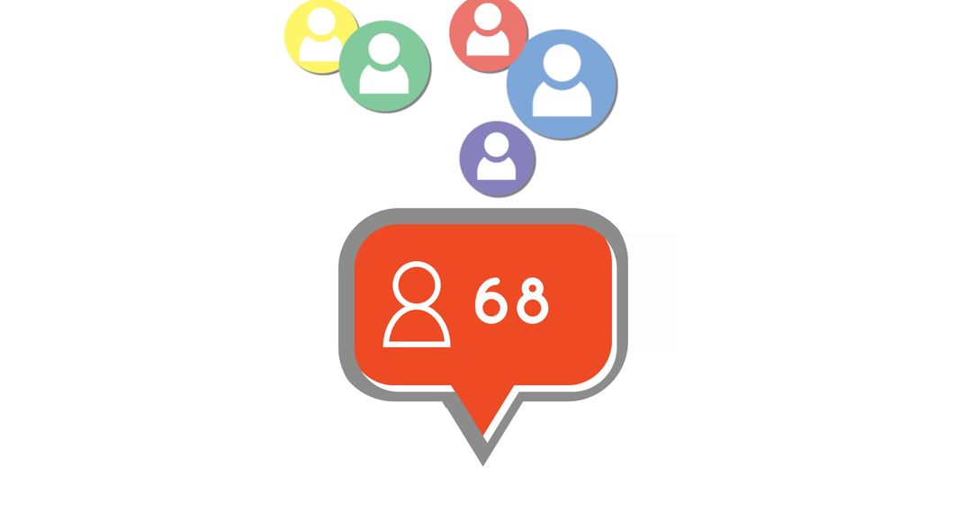 Social Media Follower Count Increasing with Colorful Icons