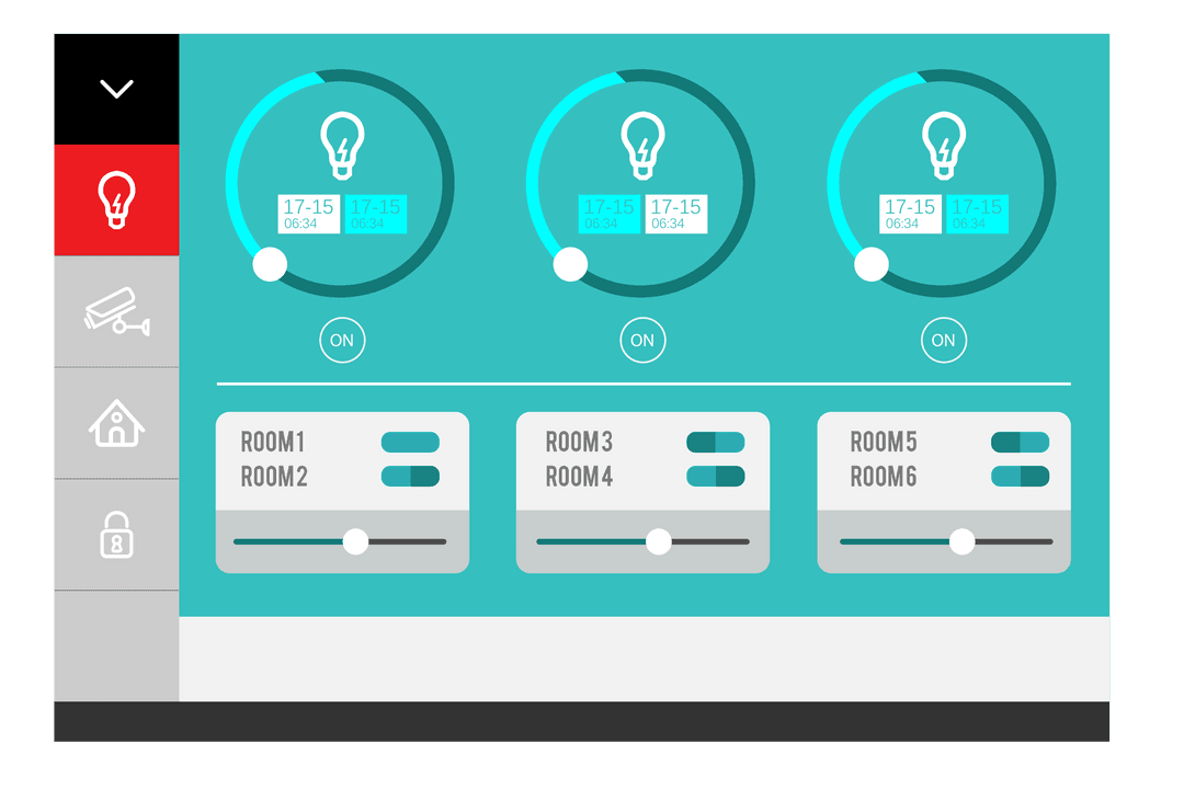 Intelligent House Interface Panel on Transparent Background