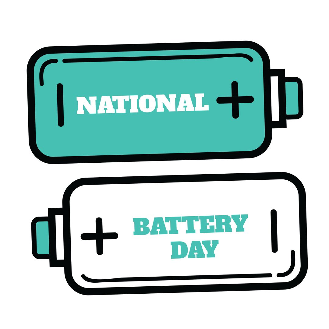National Battery Day Celebration with Battery Icon Illustration