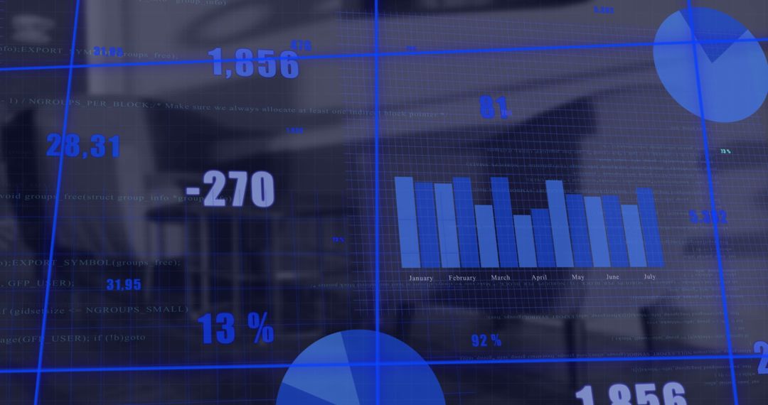 Futuristic Business Dashboard with Data Analytics Background