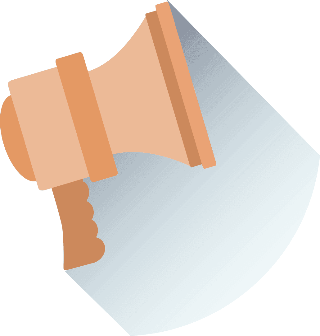 Digital Megaphone with Shadow on Transparent Background