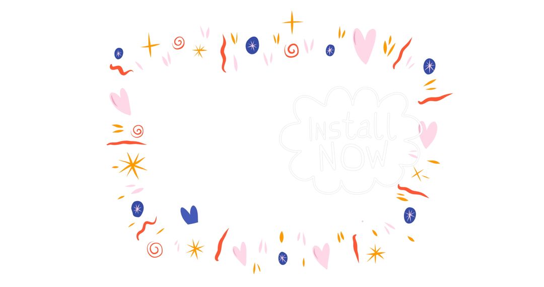 Colorful Doodle Border with Playful Shapes for Creative Projects