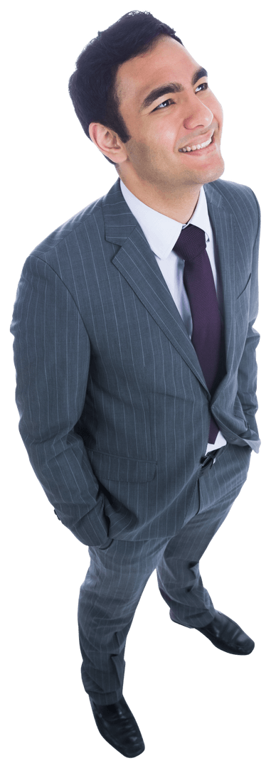 Smiling Asian Businessman Standing Confidently on Transparent Background