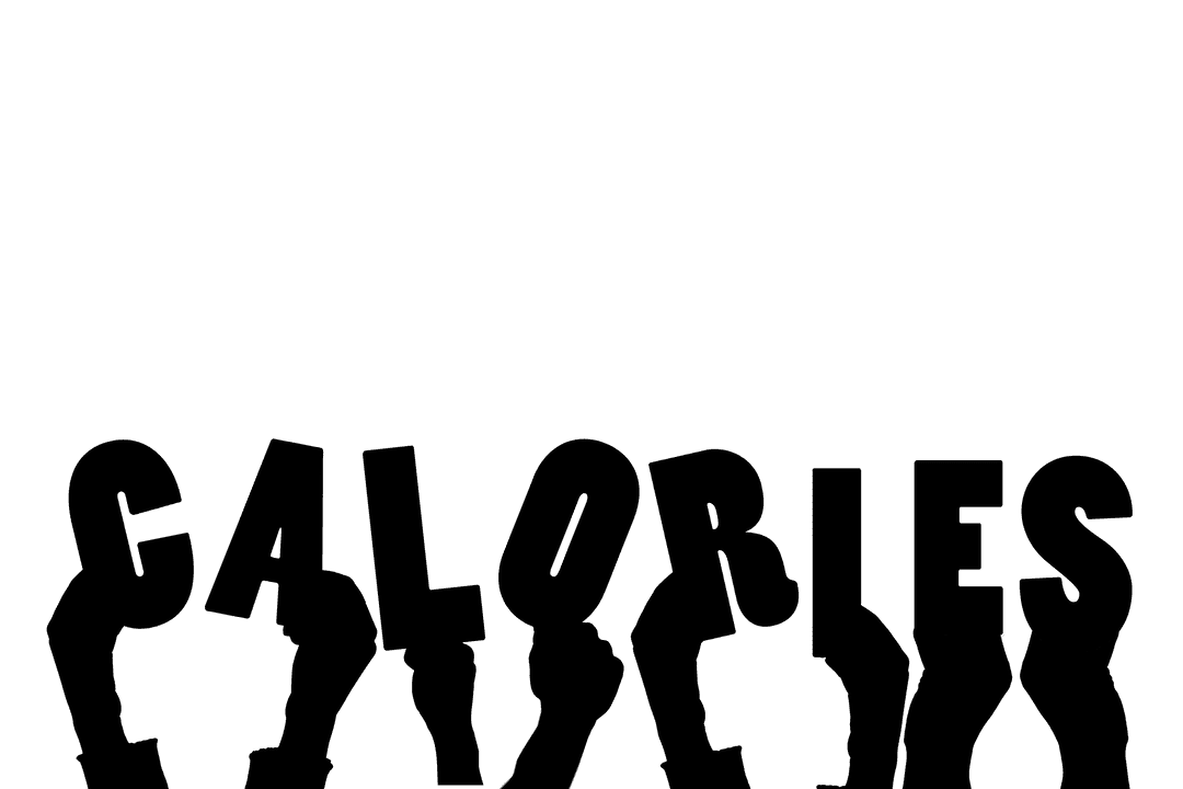 Hands with Calories Text on Transparent Background