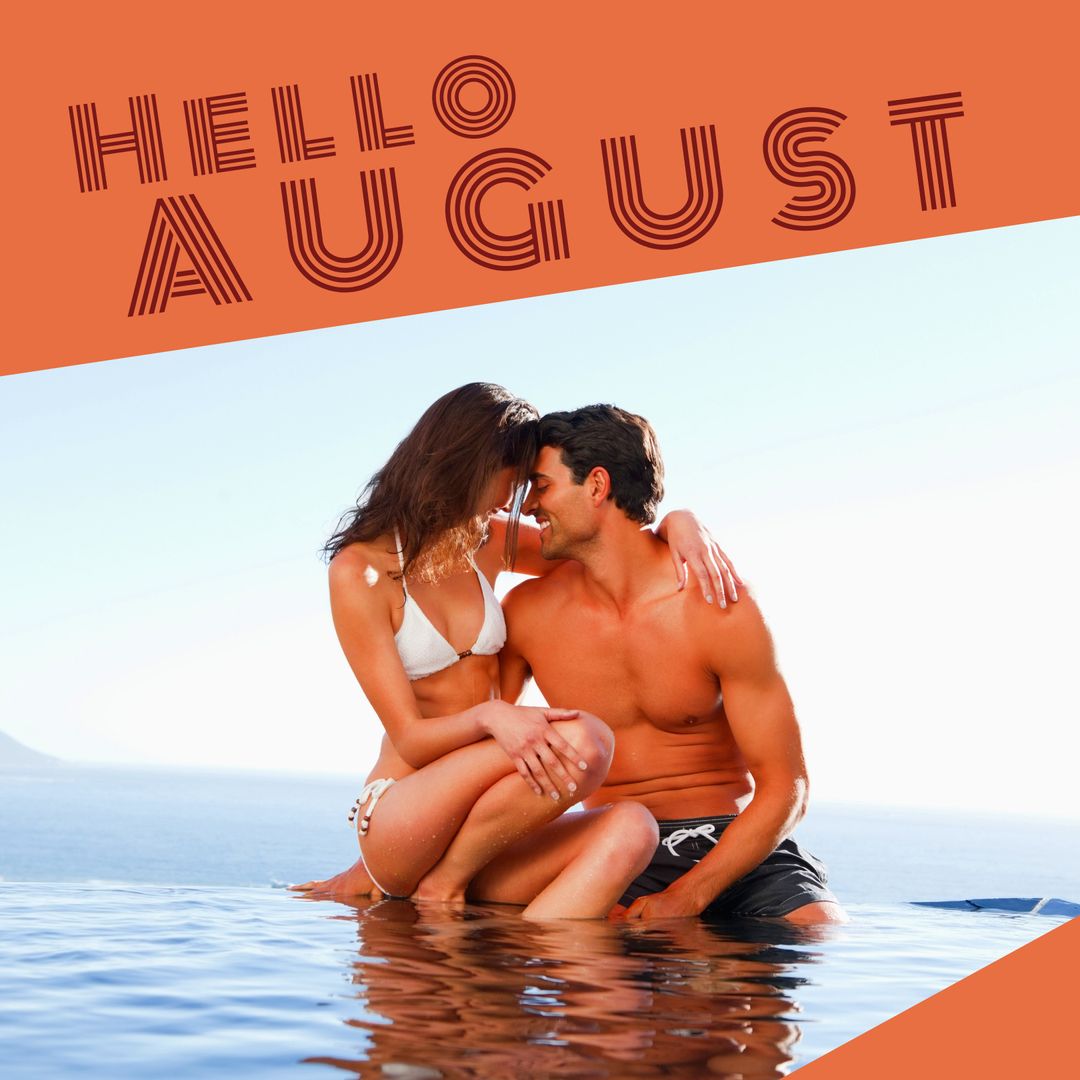 Happy Couple Enjoying Beach Vacation in August