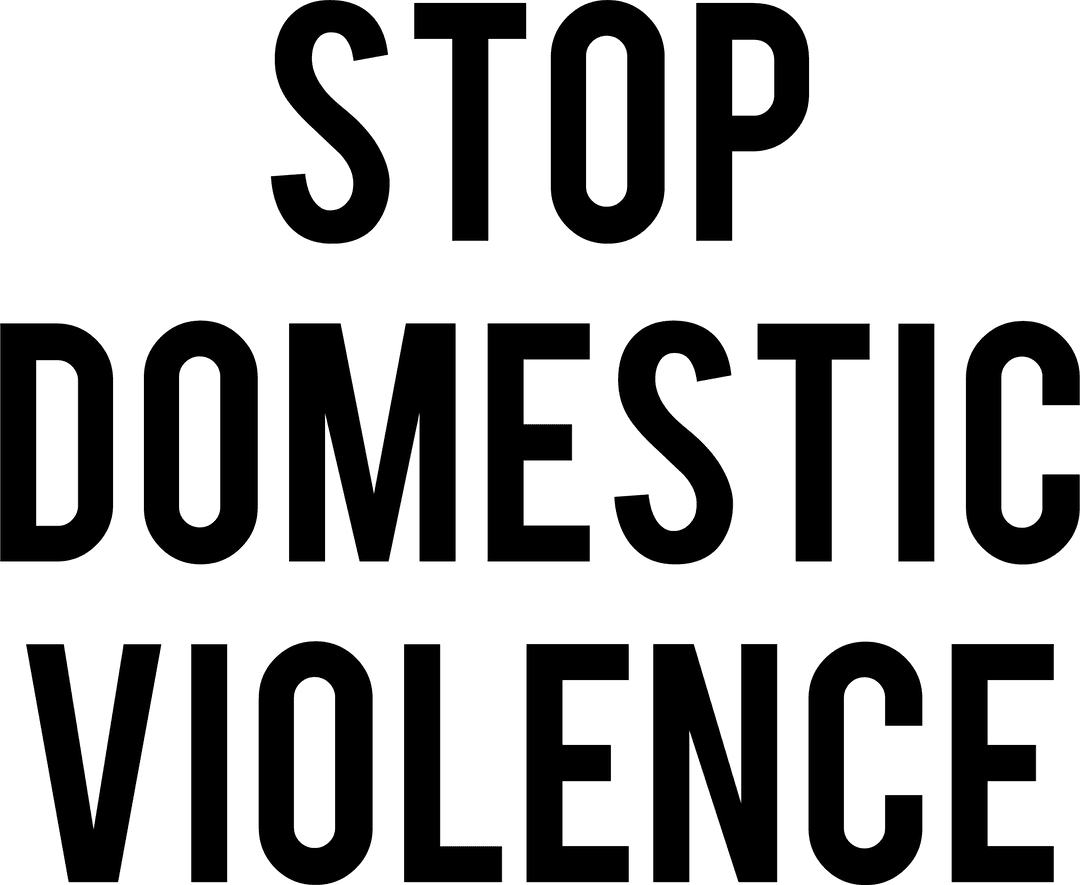 Stop Domestic Violence Message On Transparent Background