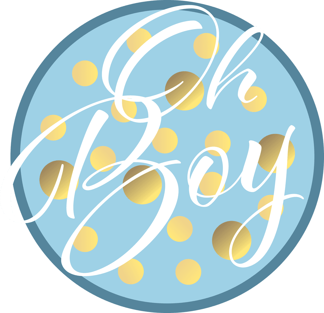 Oh Boy Text with Dots Design on Transparent Background
