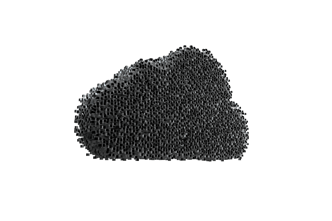 Pixelated Cloud on Transparent Background Vector Illustration